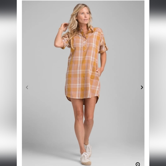 Prana Dresses & Skirts - Prana Deryn Collar Plaid Dress,‎ Size Medium